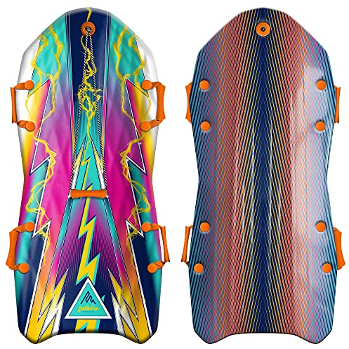 Artikfun Premium Recreational Winter Foam Snow Sled | Tow Rope and Handles | Sized for Youth and Adults | Contoured Deck Design | 50in-127cm Design Length |