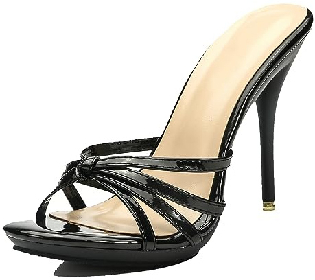 Hanfike Sandales à talons hauts pour femmes stiletto habillées sexy mules