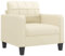 vidaXL Sessel, Fernsehsessel mit Metallgestell, Relaxsessel für Wohnzimmer, Sofa Polstersessel Relaxstuhl Kunstledersessel, Creme Kunstleder