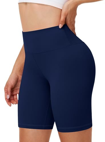 ELIRAVO Women's High Waisted Cycling Shorts, 5/8 Anti Chafing Gym Lycra Shorts, Butt Lifting Non See Through Booty Short for Yoga Running Workout Under Dresses