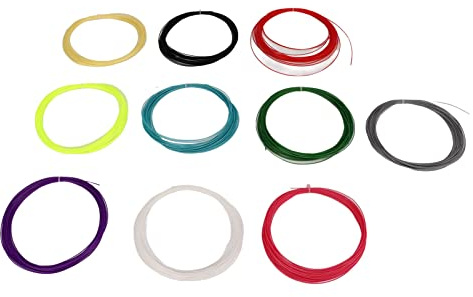 QWUUYEC Cuerda para Raqueta de Bádminton, Línea de Alta Elasticidad, 10 Piezas Multicolor de 10 Metros, 28lbs - Material Nanofibra, Durabilidad y Resistencia, Uso Profesional y