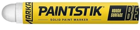 Markal 80620- B-E Paintstik Rough Surface Solid Paint Marker, Best for Very Rough Surfaces: Forgings, Castings, Concrete and Lumber, White (12Pk) Made in USA