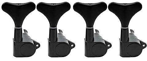 Musiclily 4 en línea Bajo Clavijas de Afinación Clavijero de Repuesto para 4 Cuerdas Bajo Eléctrico, Negro