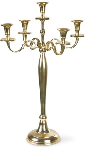 Gräfenstayn® ljushållare med 1, 3 eller 5 armar – olika storlekar i guld, silver, svart eller vit (L, guld)