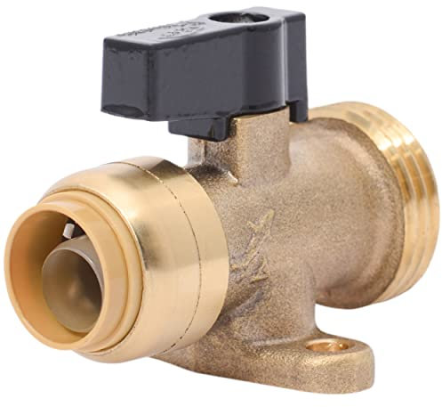 SharkBite 1/2 Inch x 3/4 Inch MHT Washing Machine Straight Valve, Push to Connect Brass Plumbing Fitting, PEX Pipe, Copper, CPVC, PE-RT, HDPE, 25559LF