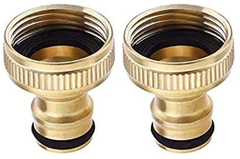 Topways® 3/4-Inch BSP Brass Garden Hose Tap Connector Female Threaded Faucet Adapter 2 Pack