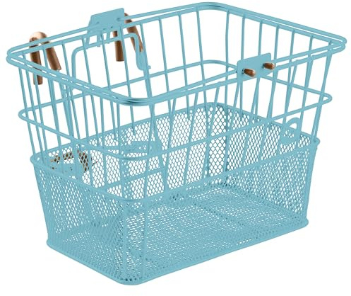 Retrospec Apollo Detachable Front Bike Basket Steel Half-Mesh with Integrated Detachable Hooks and Built-in Handle, Easy Assembly and Portability for Bicycles
