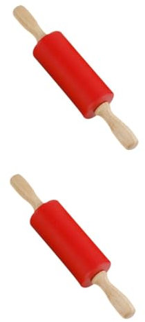 PRETYZOOM 2St Teig spaß küche Pizzaroller aus Holz Brötchenroller für Kinder Tortilla-Nudelholz Nudelholz für Kinder Gebäck Spielzeug Knödelmatte Nudelstange Hölzern