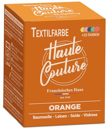 Haute Couture - Textilfarbe Orange - 350g - Alles-in-Einem - Gebrauchsfertig für Kleidung und Stoffe