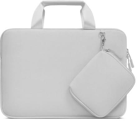 MOSISO Housse Ordinateur 13,3 Pouces avec Petite Valise Détachable | Compatible avec MacBook Air/Pro 13 / Pro 14,HP Dell ASUS,Neoprene Sac Porte-Documents,Gris