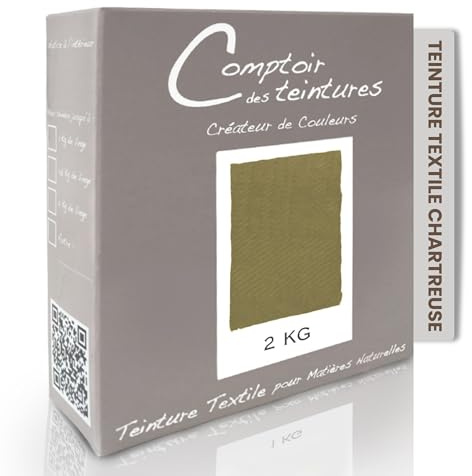 COMPTOIR DES TEINTURES – Teinture Textile – Mélange Chartreuse (pour 2kg linge) – Teintures Durables pour Draps, Serviettes et Nappes – Facile à Utiliser en Machine à Laver ou à la Main