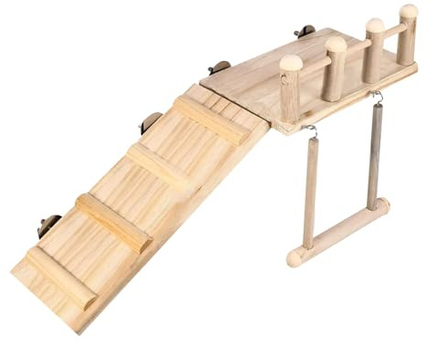 Aire De Jeu pour Perroquets,Échelle d'escalade Jouet pour Calopsitte - Balançoire Échelle Jouet pour Perruches Calopsittes Et Branche D'Entraînement en Bois pour Inséparables