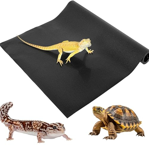 SRVAXZN Reptile Carpet, 118×18inch Substrate Bearded Dragon Bedding Mat Tortoise Mats Liner Black Reptile Terrarium Tank Accessories for Snake Leopard Gecko Lizard
