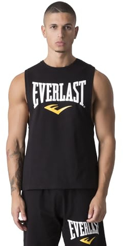 Camiseta Deportiva sin Mangas con Logo Frontal Estampado y Corte Regular - M