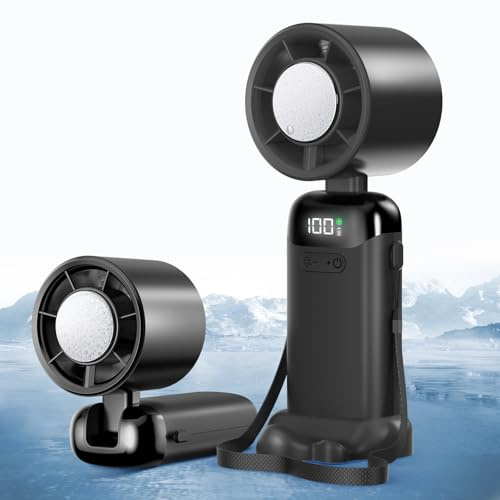 Jsdoin mini ventilatore portatile ricaricabile,5 velocità Turbo ventilatore usb da tavolo,ventilatore piccolo portatile a batteria, per casa, ufficio, camera da letto, viaggi e all’aperto (Nero)