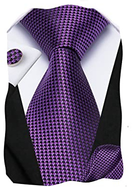 Dubulle Ties for Men Silk Necktie and Lapel Pin Clips Pocket Square Set | Ties and Clips for Men Mens Paisley Floral Checks Necktie and Pocket Square Cufflinks Set Formal Business Wedding