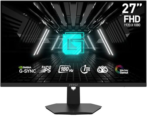 MSI G274F - Monitor Gaming de 27 FHD (1920x1080), 180 Hz / 1ms, 16:9, Rapid IPS, HDR Ready, G-Sync Compatible, Display Port 1.2a, HDMI 2.0 - Negro