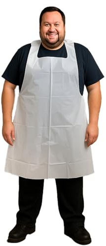 Urby Full Body Coverage Disposable Aprons For Adults. Plastic/poly Material.Good For Painting, Picnic Party,and Medical Uses, Plus Size 50pk, XL