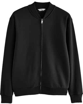 NEXT Uomini Bomber in Jersey di Misto Cotone Nero M