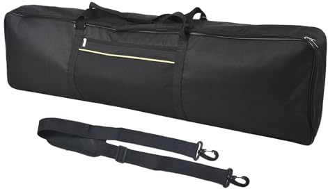 Bolsa de transporte para teclado de 88 teclas con asas con doble cremallera, cubierta impermeable, correas de hombro ajustables resistentes y portátiles
