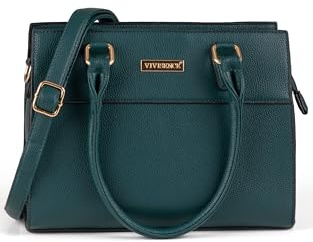 VIVISENCE Handtasche Damen Umhängetasche Alltag Komfort Und Eleganz, Grün,Einheitsgröße