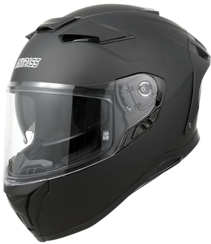ANYPASS 939 Casque Moto Intégral à Double Visière et Protection UV, Certifié ECE 22.06, pour Homme et Femme, pour Tourisme, Sport et Ville, Taille S-XL (Noir Mat, S)