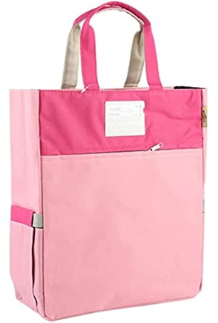 BIOMICE File Folders Multi Document Bag Shoulder Cross Body Package High Capacit Shopping Pocket with Zipper Filing Folder Student Canvas Paper Organizer(G)
