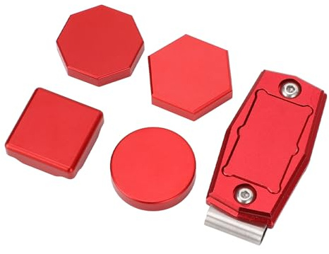 Custodia per Gesso da Biliardo, Custodia per Gesso per Stecca da Biliardo Portatile, Leggera, Magnetica, a Lunga Durata, con Clamp/Holder per (Rosso)