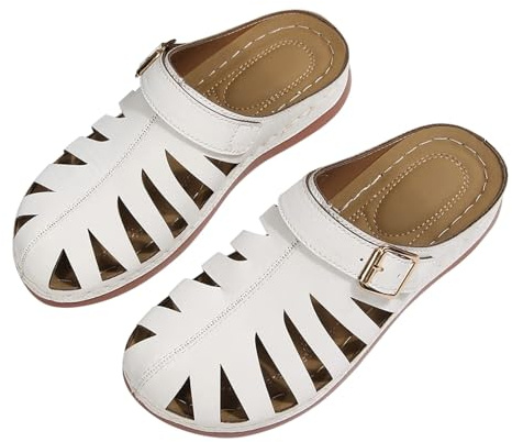 Ortopediska sandaler för kvinnor, bekväma, sommar, stängd tå, sandaler, tjock sula, kompenserad, halkfri, öppen, andas, justerbart spänne, skor för strand, semester, vardag, ledig