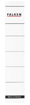 Original Falken 10er Pack Ordner-Rückenschild. Made in Germany. Etiketten 36 x 190 mm selbstklebend für 5 cm schmale Ordner weiß