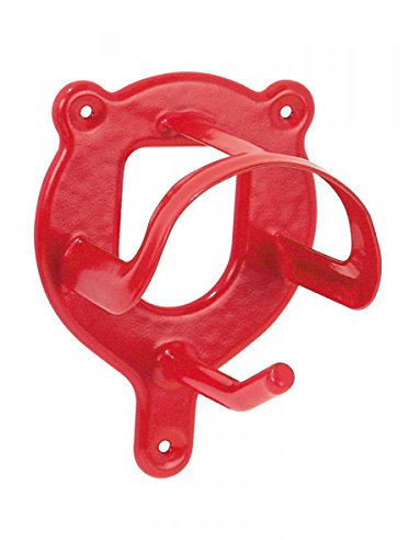 Pfiff 001109 Trensenhalter mit Zusatzhaken, Metall pulverbeschichtet, oben offen