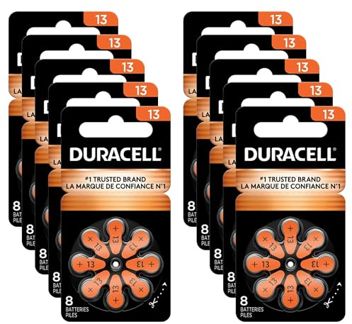 JZG Duracell Activair Piles auditives : Taille 13 (80 Piles)