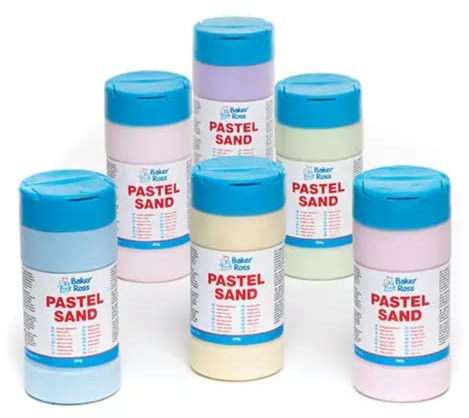 Baker Ross Sable de couleur pastel (boîte de 6) Pour les œuvres d'artisanat d'art de sable pour enfants et les effets de peinture texturés