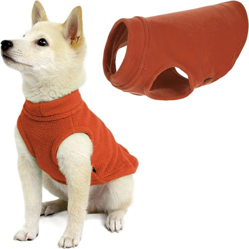 Gooby - Stretch fleece vest sweater fleece vest jacket sweater for dogs pumpkin, size S