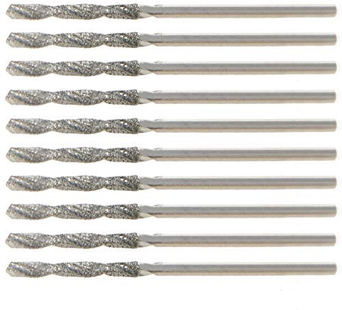 Utoolmart Lot de 10 forets hélicoïdaux émeri en acier rapide pour perçage de bijoux, céramique, verre, matériaux semi-conducteurs 2 mm