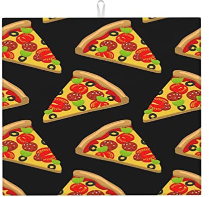 Tasty Pizza-Küchentisch, saugfähiges Pad Geschirr Abtropfpad Geschirrspüler Drainage Pad