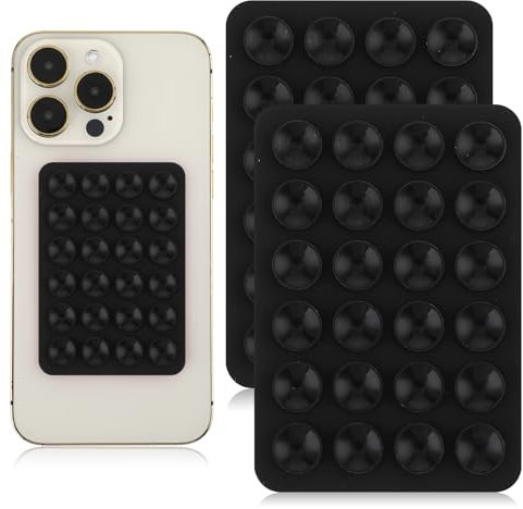Giantree 2 Fundas de Silicona con Ventosa para teléfono, Soporte Adhesivo para teléfono con Ventosa, Soporte Antideslizante Manos Libres para Accesorios móviles (Negro)