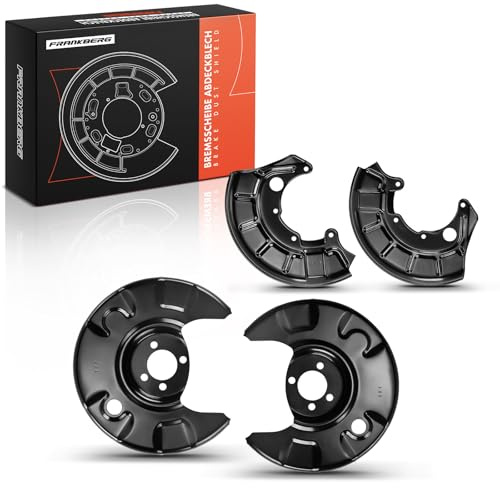 Frankberg 4x Placa de anclaje del disco de freno Delantero Trasera Izquierda Derecha Compatible con Golf II 19E 1G1 1.0L-1.8L 1983-1992 J.e.t.t.a II 165 19E 1G2 1.8L 1984-1991 Replace# 191615311B