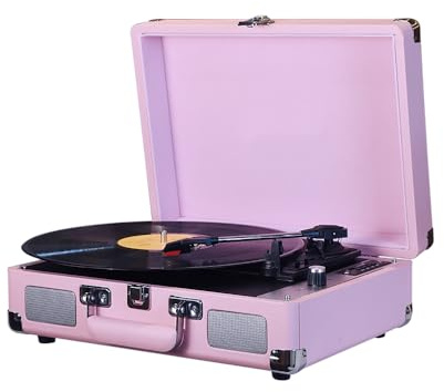 Tourne-Disque Vintage 35 X 25, 5 X 13 Cm Valise Bluetooth Ceinture Portable - Tourne-Disque entraîné (Pink)
