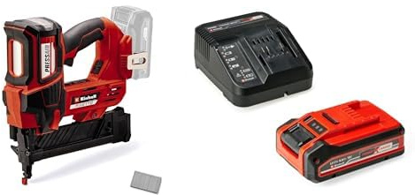 Einhell Professional clavadora con baterías FIXETTO 18/40 S Power X-Change 18 V, 60 tiros/min, máx. 40 mm de longitud de clavo, incl. 500 clavos + Einhell 4Ah Plus Power XChange Starter Kit 18V