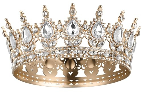 AOOSA Diademe Femme, Couronne Gateau Princesse Strass, Bijoux de Cheveux pour Femme, Strass Scintillants Couronne Reine Accessoires pour Cheveux pour Carnaval Mariage Anniversaire Fête