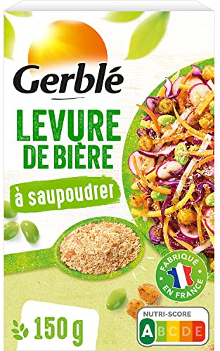 GERBLÉ – Levure de Bière à Saupoudrer – Super -Aliment Riche en Protéines, Phosphore et Vitamines B1, B2, B9 – Goût Léger de Malt – Nutri-Score A – Idéal Plats Salés ou Sucrés - 150 g