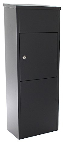 Homedesign cassetta delle lettere HDM-1650, nero, acciaio, HxLxP 1050x380x230 mm, serratura a cilindro con doppia chiave, vano portapacchi, kit di fissaggio incluso