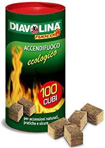 Diavolina Accendifuoco Ecologico Pz.100 Offerta per 4 confezioni