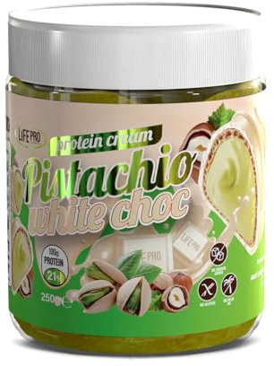 Life Pro Fit Food Protein Cream Real Pistacho | 20% Proteina | Crema Proteica Sabor Pistacho | Facil de untar | Sin azucares añadidos | Sin conservantes artificiales