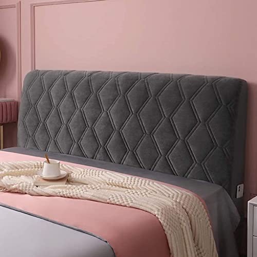 Uyeoco Bezug für Bettkopfteil 120/150/180/200/220cm - Elegant Kopfteilbezug Bett Hussen (Farbe: Dunkelgrau, Größe: 180cm)