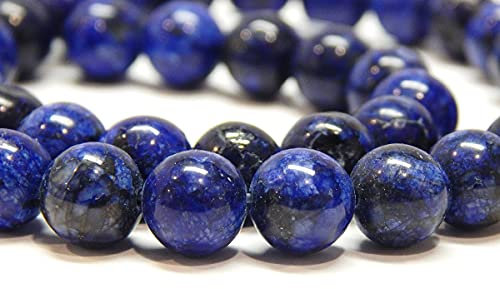 Diaspro - Perline rotonde, 8 mm, 45 pezzi, pietre semipreziose per gioielli (blu)