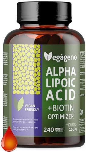 Alpha-Liponsäure + Biotin 240 Kapseln | Biotin Optimizer Formel | Hochdosiert, 100% Vegan, Glutenfrei, Ohne Gentechnik | Für Haut, Haare & Nägel | 4-Monats-Vorrat