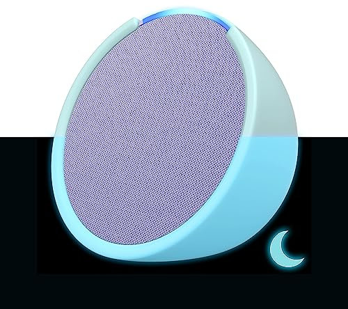 Echo Pop | Kompakter und smarter Bluetooth-Lautsprecher mit vollem Klang und Alexa | Lavendel + „Made for Amazon“: Sleeve für Echo Pop (2023er Version), Fluoreszierend