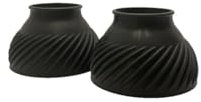 Thorocare Helo Bell Boots: Extra Large (XL). Heavy Duty Protection. Great for Turnout! Black Pull On 100% Gum Rubber